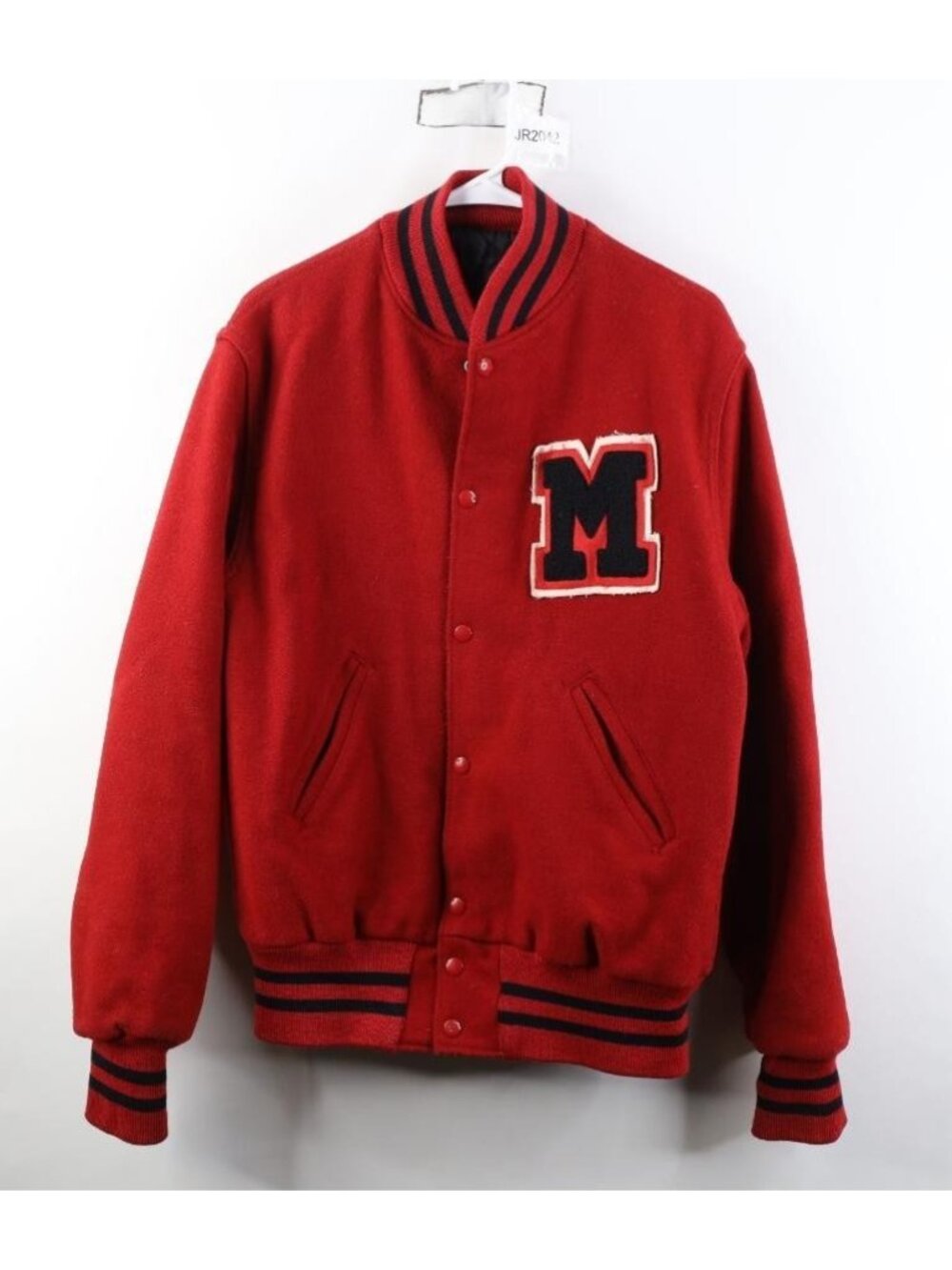Vintage 70s Streetwear Mens Medium Quilted Wool Varsity Letterman Jacket Red USA